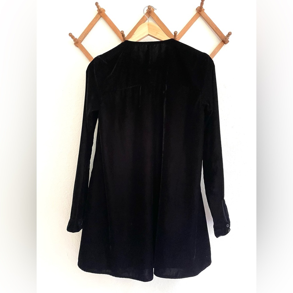 Free People Black Velvet Embroidered Tunic Mini Dress - Picture 6 of 6